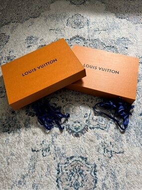 Louis Vuitton LV Authentic EMPTY Storage Gift Box with Ribbons, Lot of 2